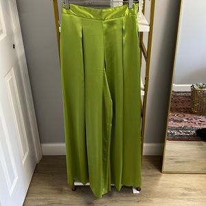 Wide leg green pants